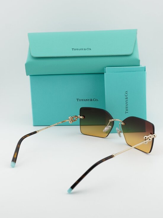 Tiffany & Co TF3088 618978 Rectangle Sunglasses - Pale Gold/Orange Gradient main image 7